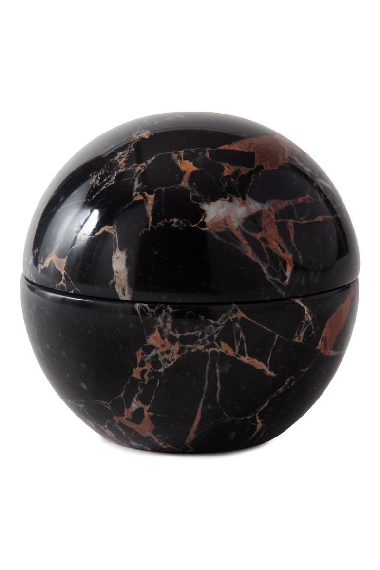 Marble Lidded Jar, Alternate, color, BLACK/ GOLD