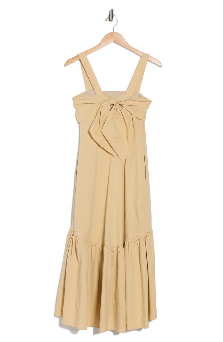 Theory Linen Blend Midi Dress, Alternate, color, Butter Yellow