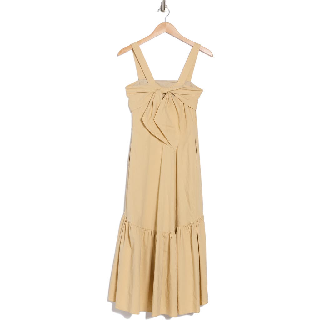 Theory Linen Blend Midi Dress In Butter Yellow