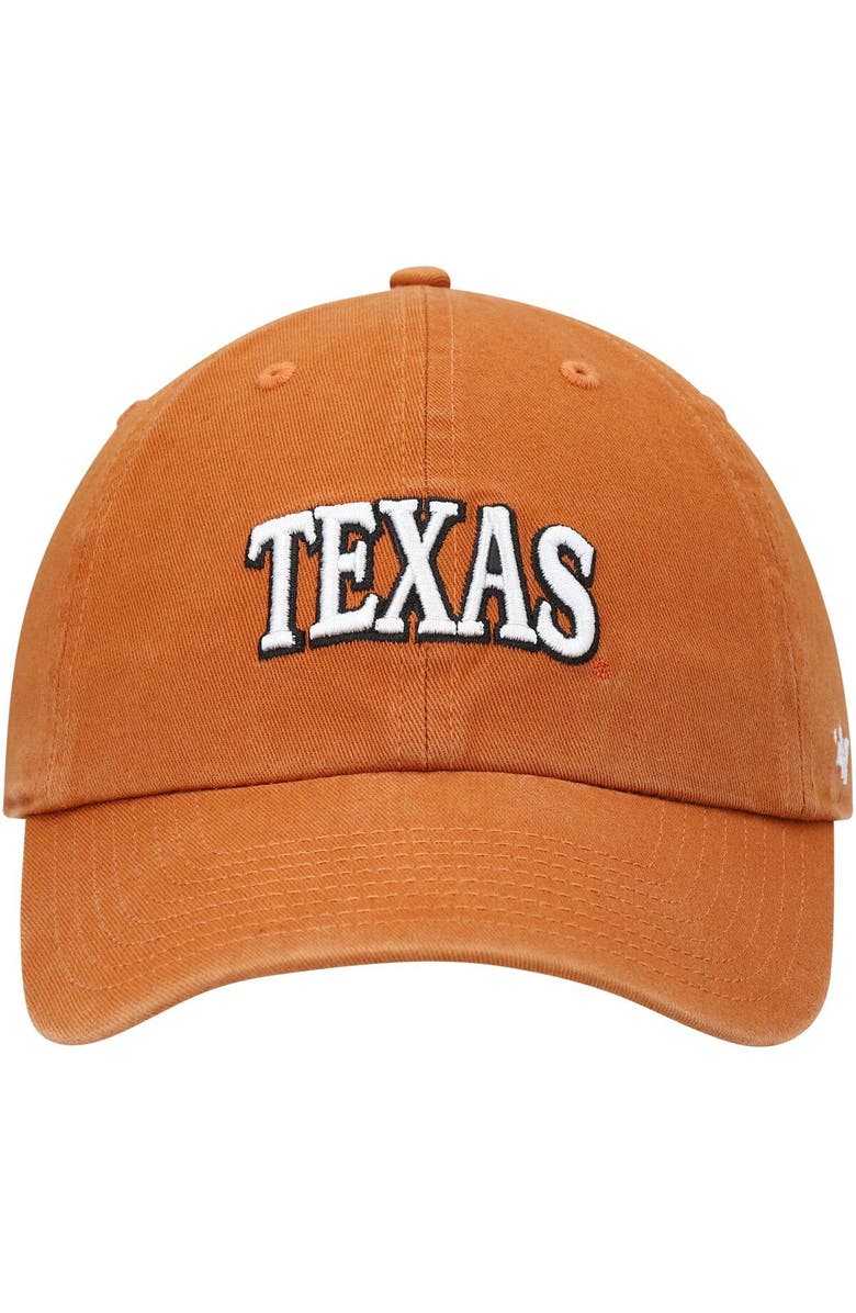 '47 Men's '47 Texas Orange Texas Longhorns Archie Script Clean Up Adjustable Hat, Alternate, color,