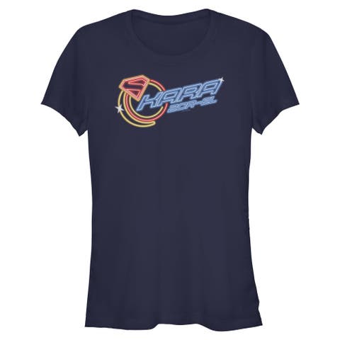 Junior's Supergirl Kara Moon Neon Sign  Graphic T-Shirt