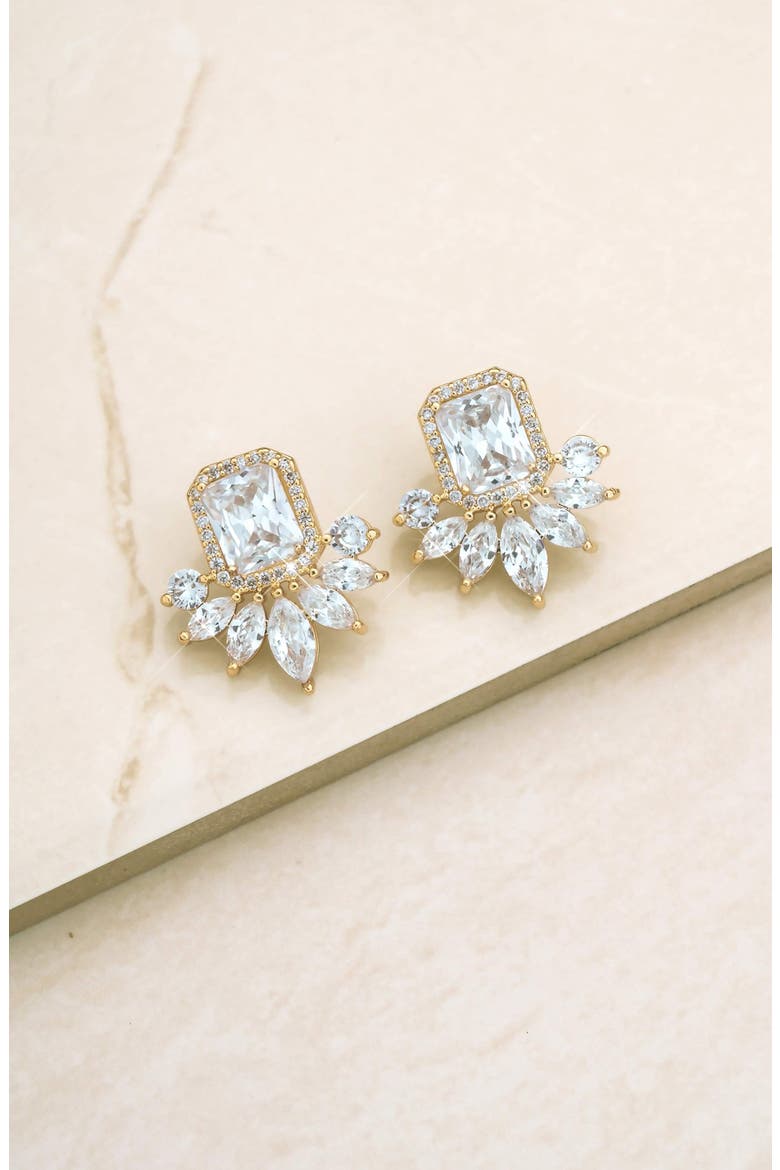 Crystal Stud Earrings, Alternate, color, GOLD