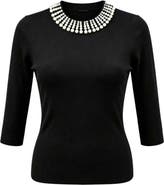WDNY Embellished Crewneck Sweater