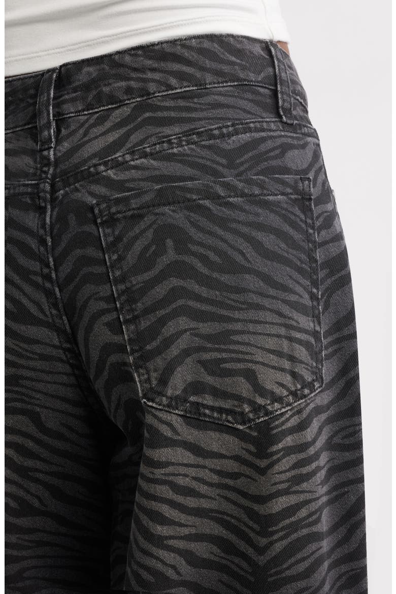 Viola Zebra Print High Waist Baggy Jeans, Alternate, color, ZEBRA BLACK WASH