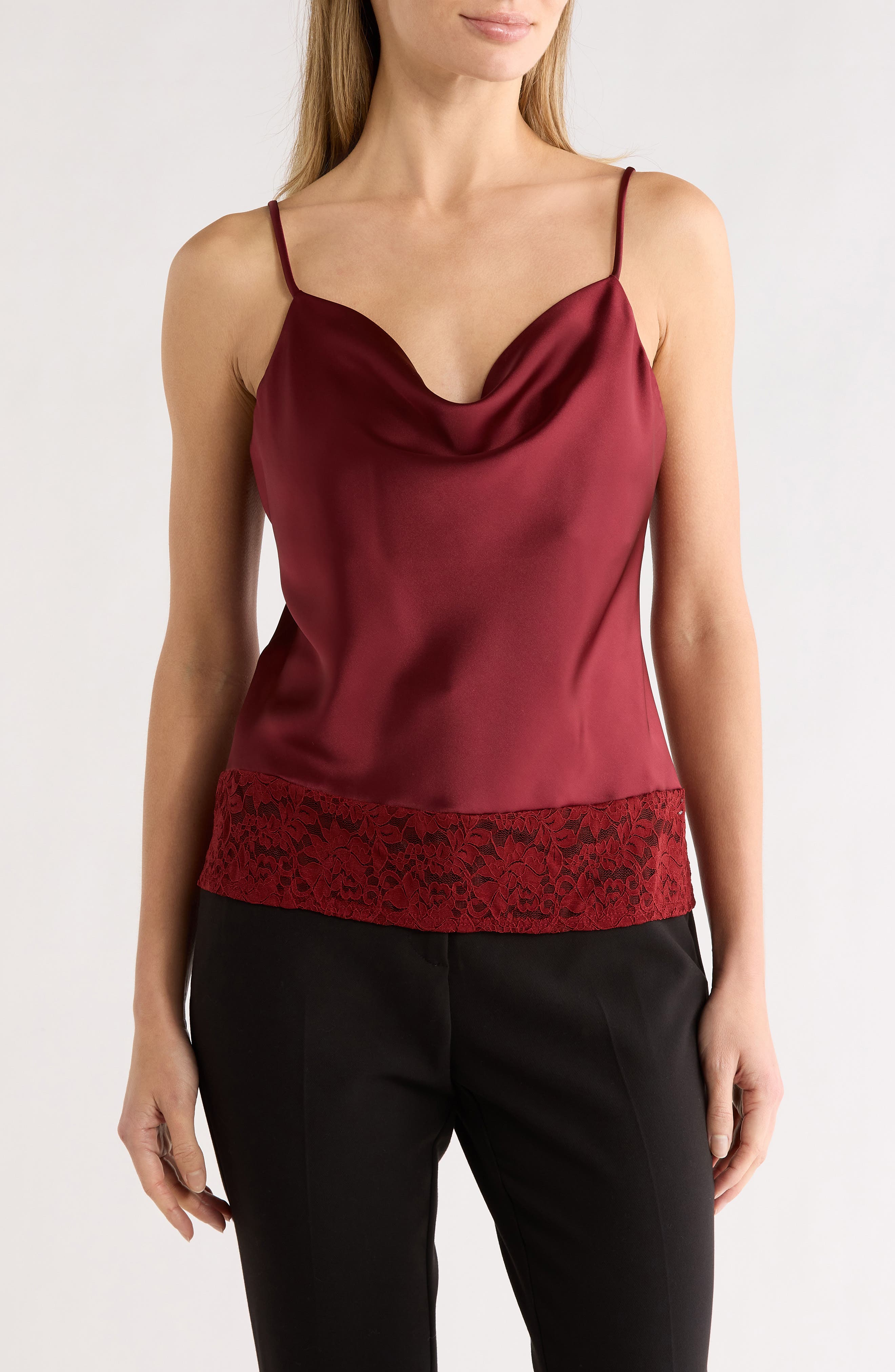 Lace Trim Satin Camisole - image 5