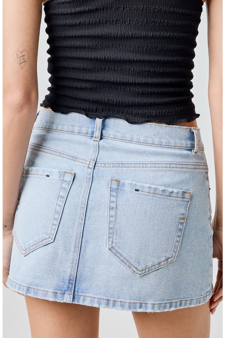 Denim Miniskirt, Alternate, color, LIGHT WASH