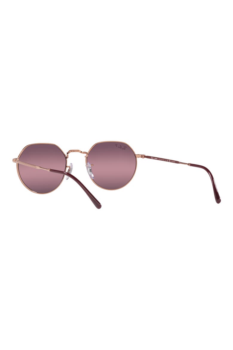 Jack 51mm Gradient Polarized Irregular Sunglasses, Alternate, color, ROSE GOLD