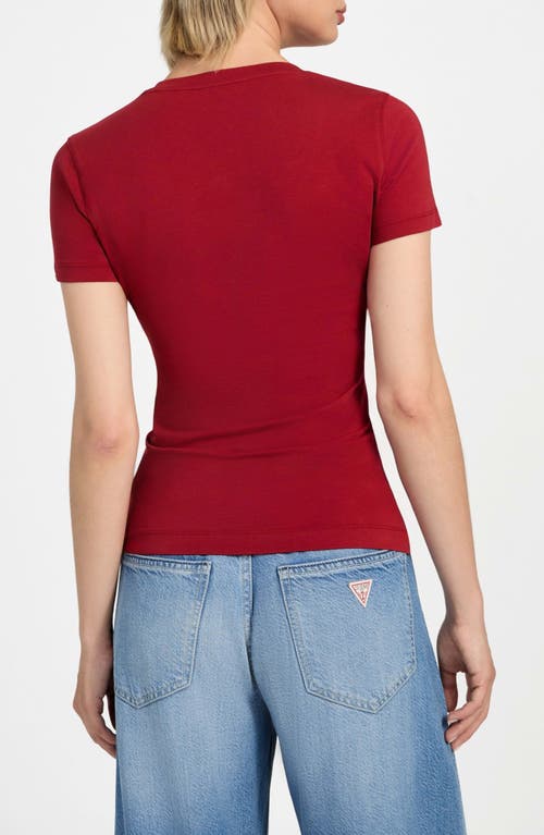Guess Logo Script T-shirt In Red