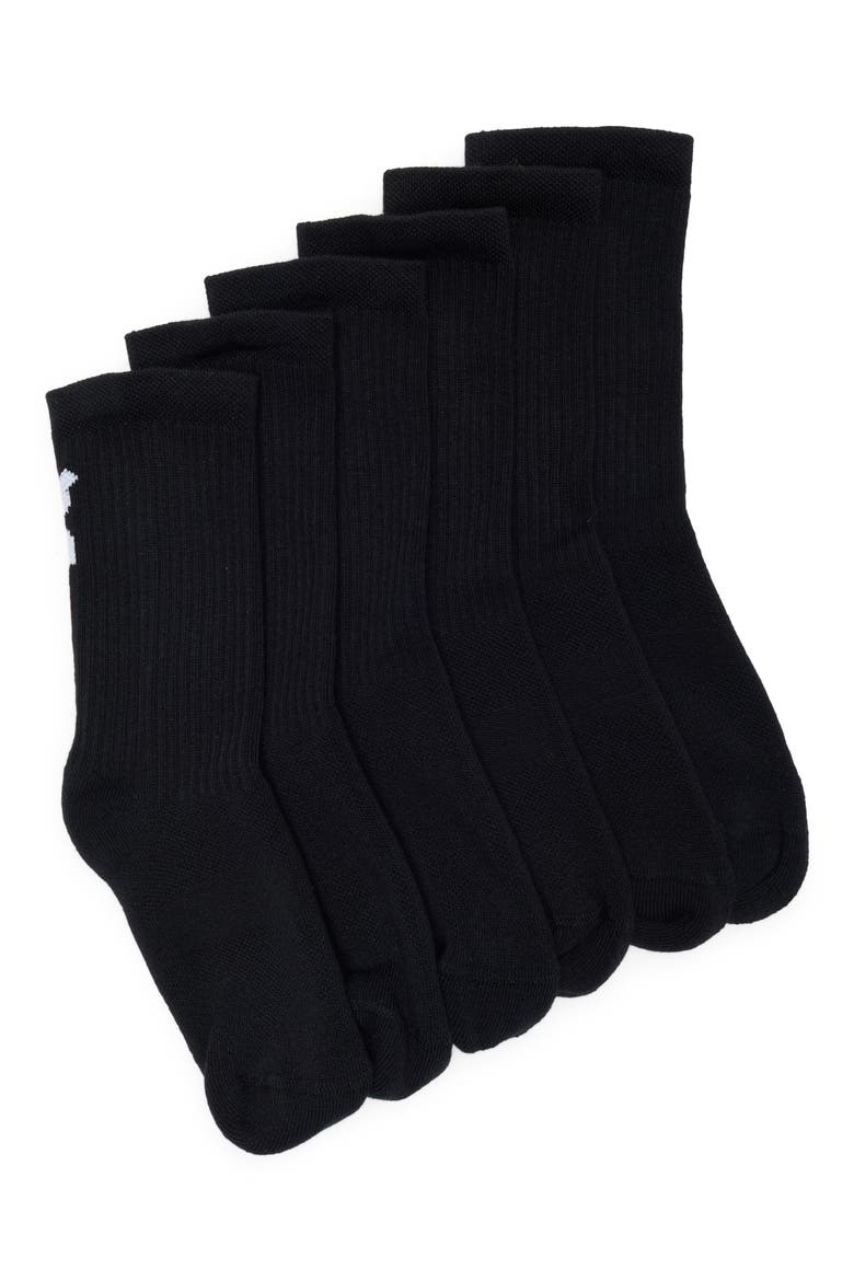 Kids' 3-Pack Crew Socks, Main, color, BLACK