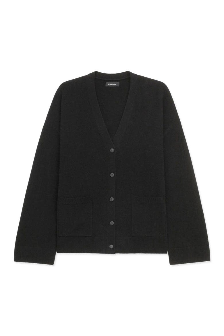 Signature Cashmere Boxy Cardigan, Alternate, color, Black