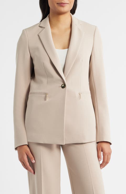 Zip Pocket One-Button Blazer