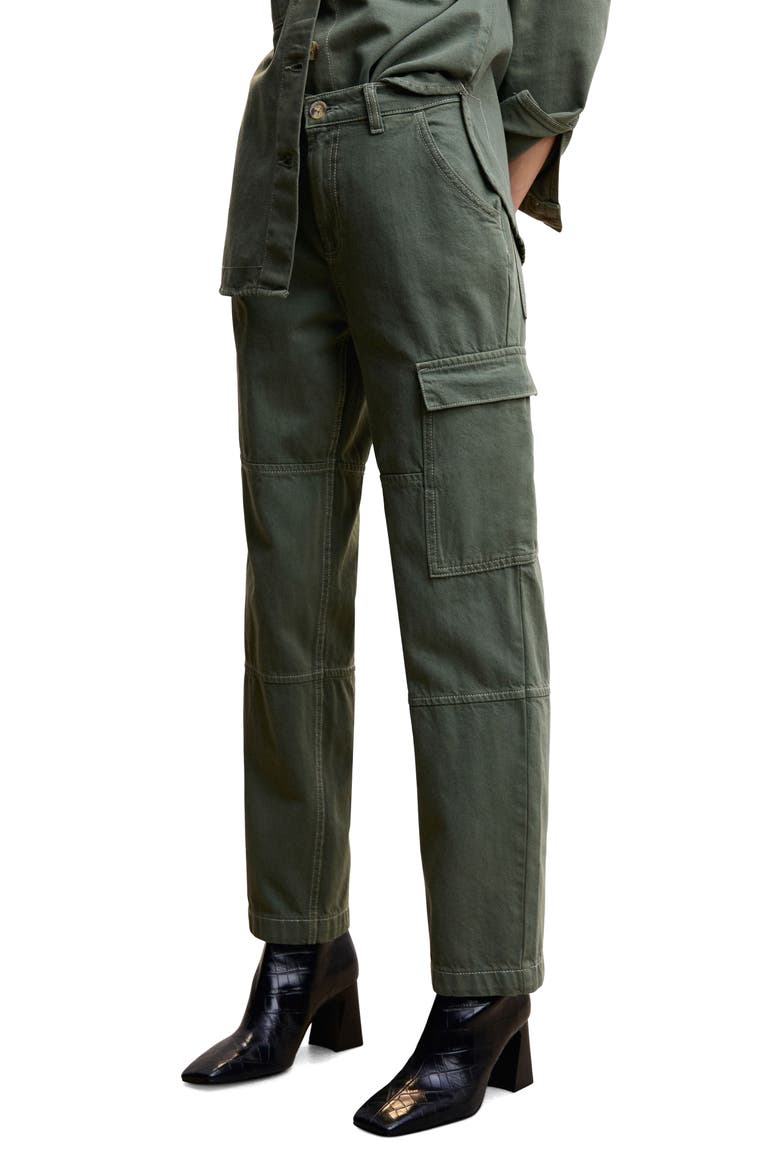 Mid Rise Straight Leg Cargo Jeans, Main, color, KHAKI