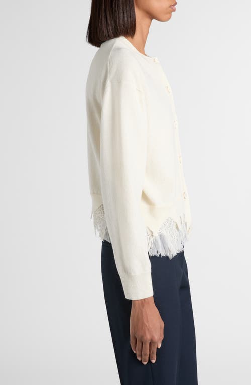 Alexander Mcqueen Deconstructed Wool And Cashmere Cardigan In White
