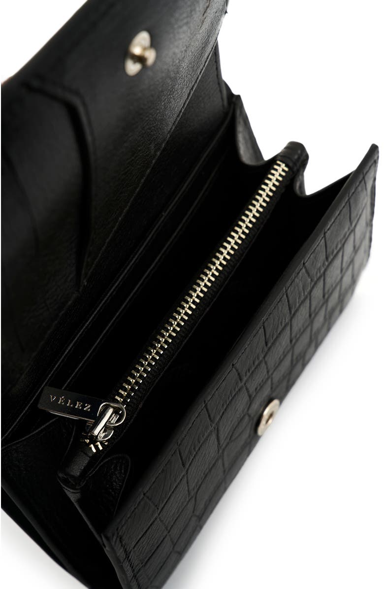 Velez Embossed Leather Wallet, Alternate, color, Black