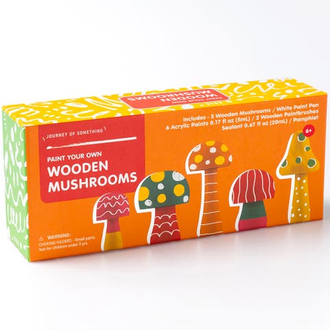 Paint Your Own Wooden Mushrooms, DIY Craft Kit, Kids 6+