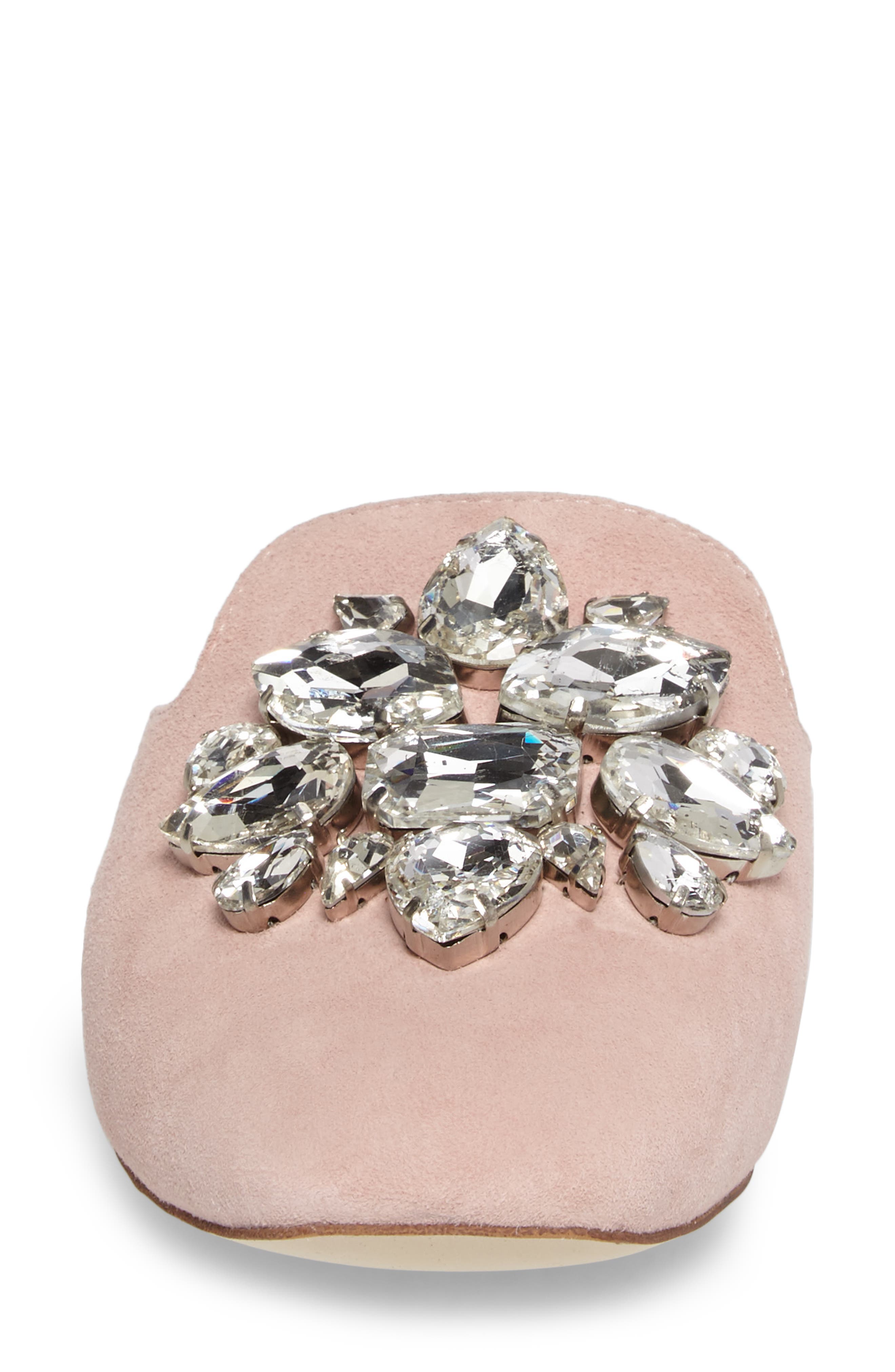 Ravis Crystal Embellished Mule, Alternate, color, BLUSH PINK SUEDE