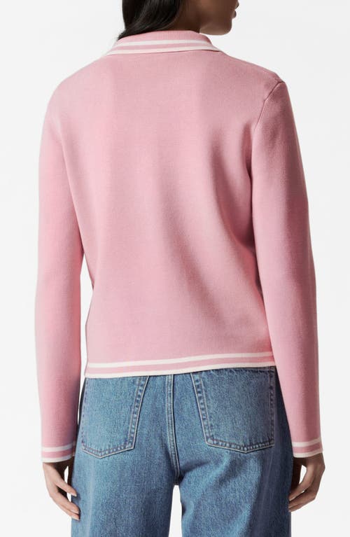 & Other Stories Contrast Detail Cardigan In Pink Dusty Light