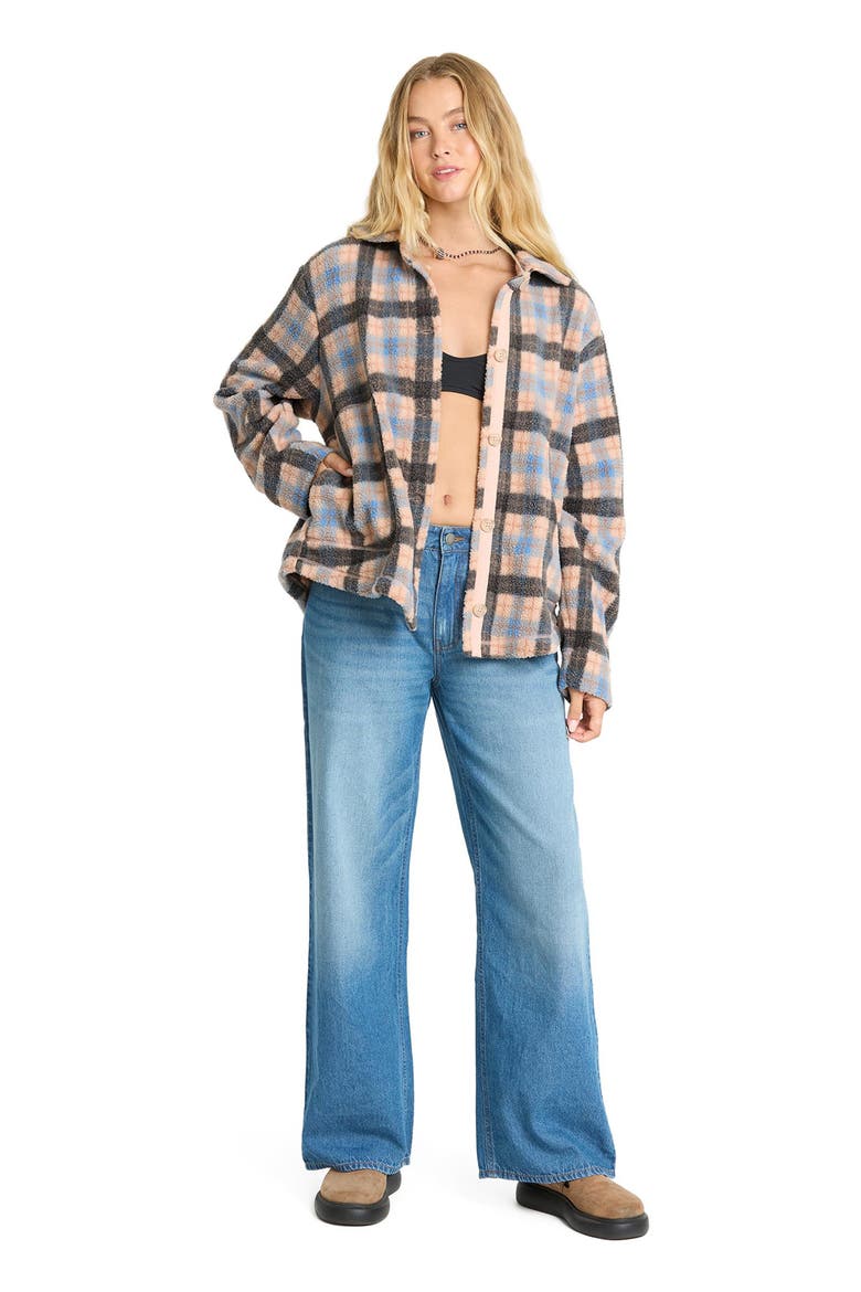 Breezy Sherpa Shacket, Alternate, color, BLUE BELL