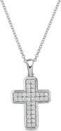 Bony Levy 18K White Gold Pavé Diamond Cross Pendant Necklace