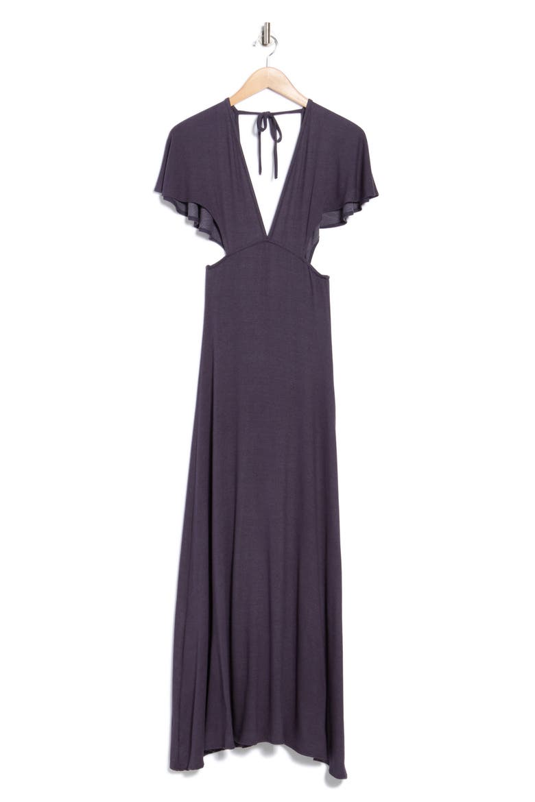 Cutout Maxi Dress, Alternate, color, DEJA BLUE