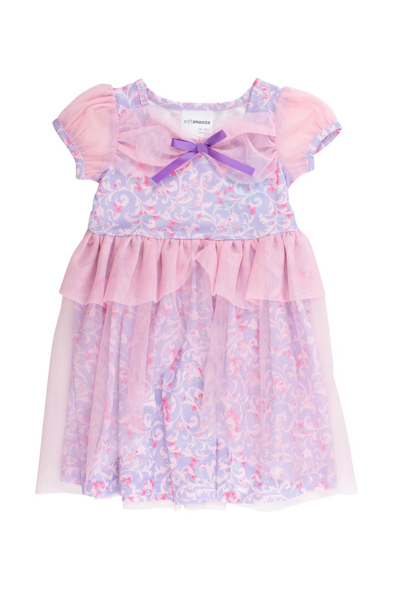Princess Dress-Up Puff Sleeve Nightgown, Main, color, Lavender Floral Princess