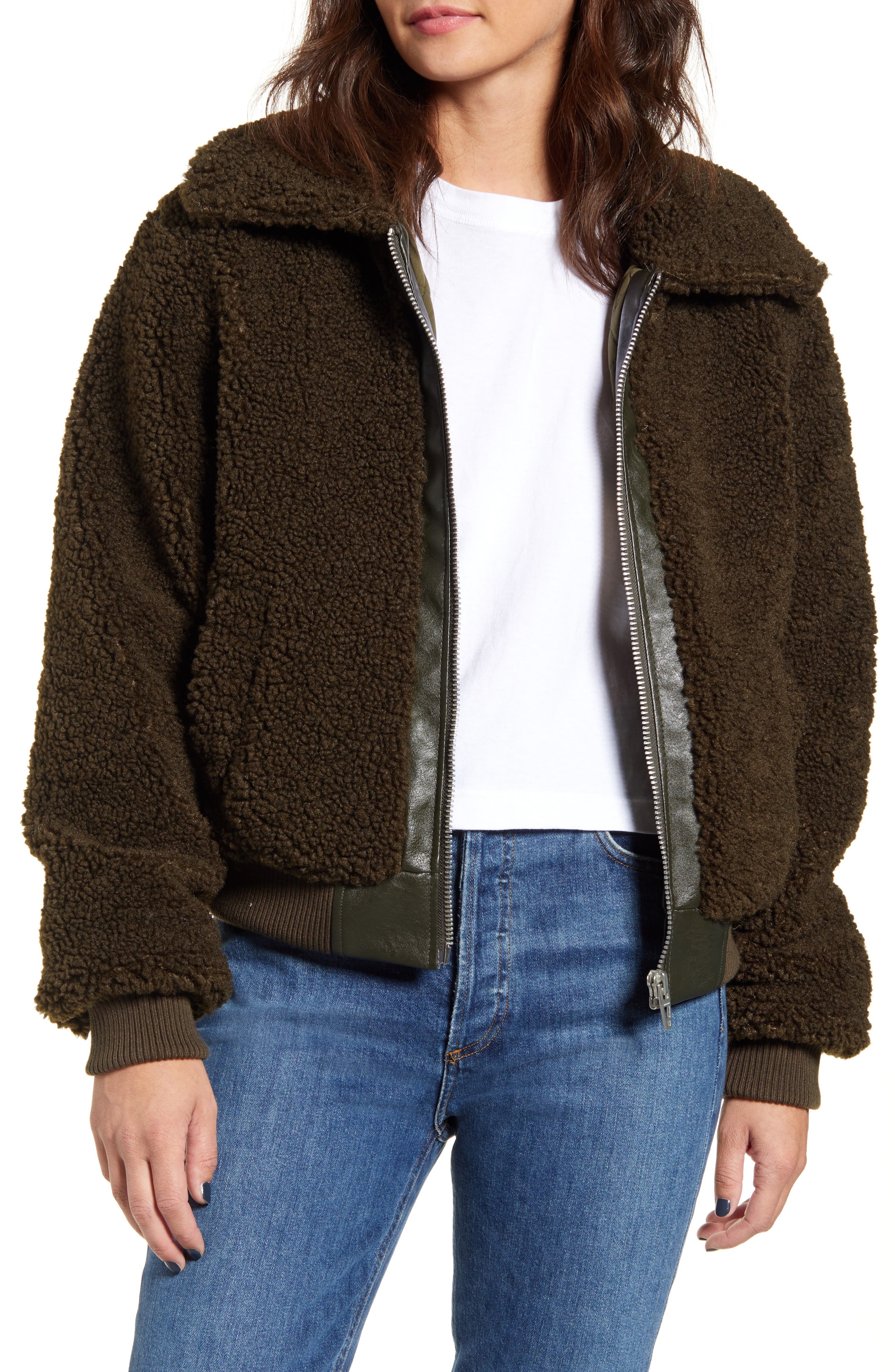 BLANKNYC Faux Shearling Bomber Jacket (Women) | Nordstromrack
