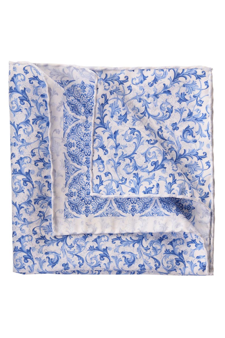 Porto - Double Sided Silk Pocket Square for Men, Alternate, color, Azure