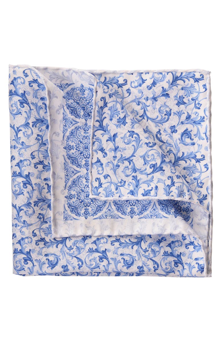 Elizabetta Porto - Double Sided Silk Pocket Square for Men, Alternate, color, Azure