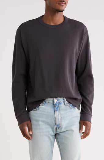 Long Sleeve Boxy Waffle Knit T-Shirt