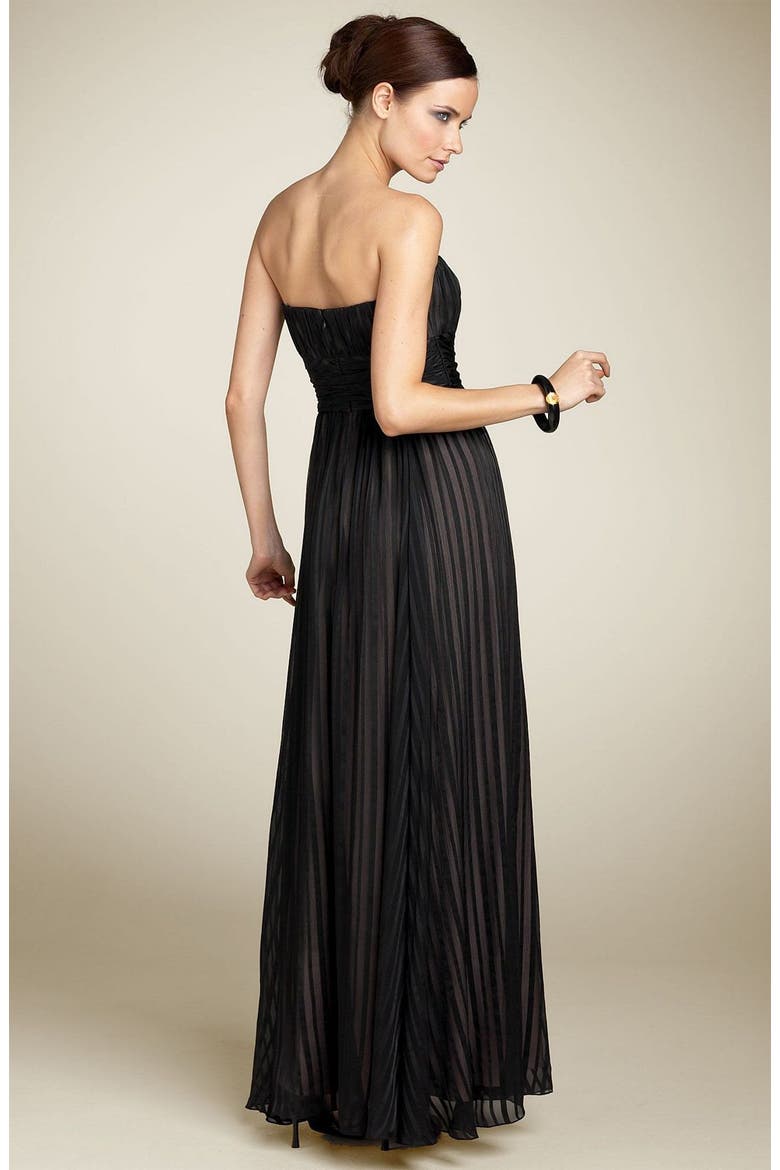 Strapless Silk Gown, Alternate, color, BLACK