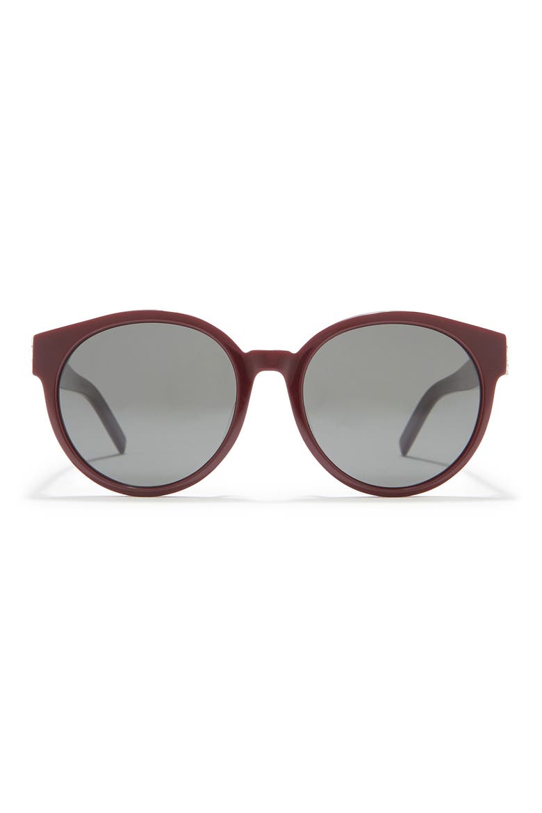 55mm Round Sunglasses, Main, color, BURGUNDY GREY/GRY