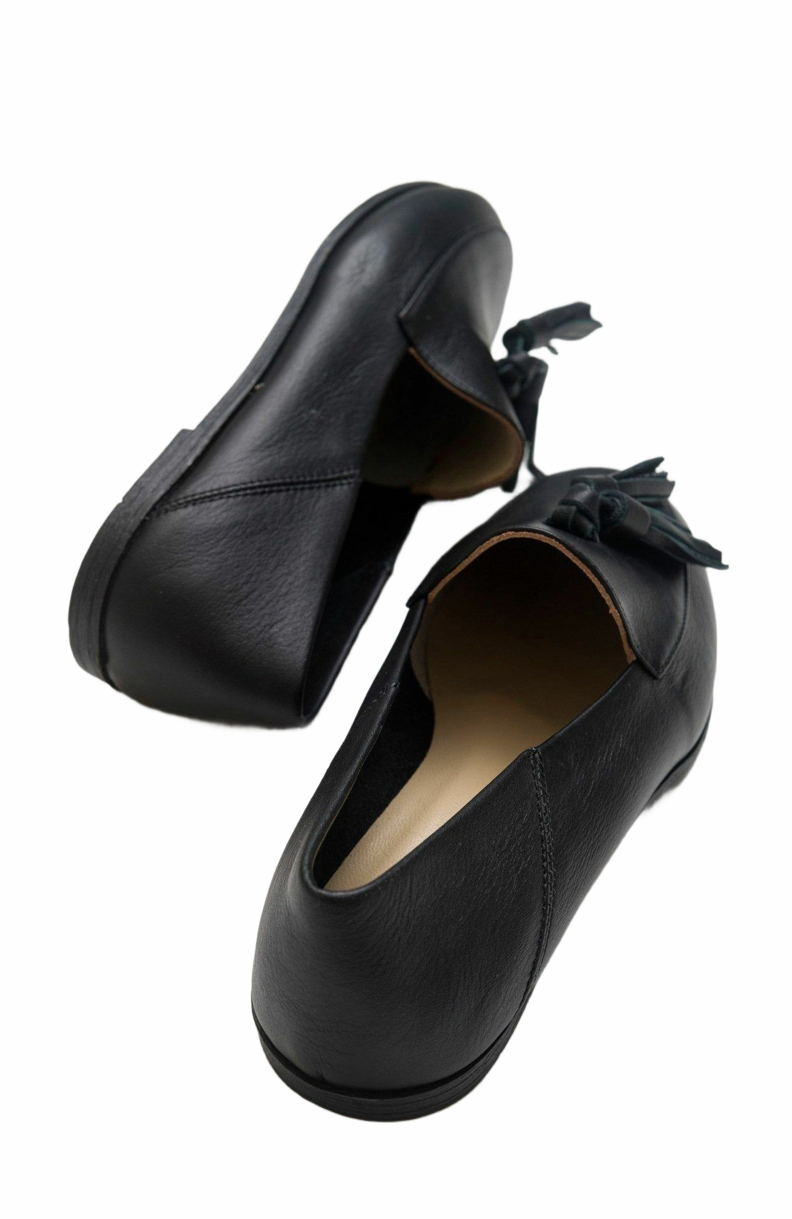 Forever & Always Shoes Mona Soft Leather Tassel Loafer, Alternate, color, Black Leather