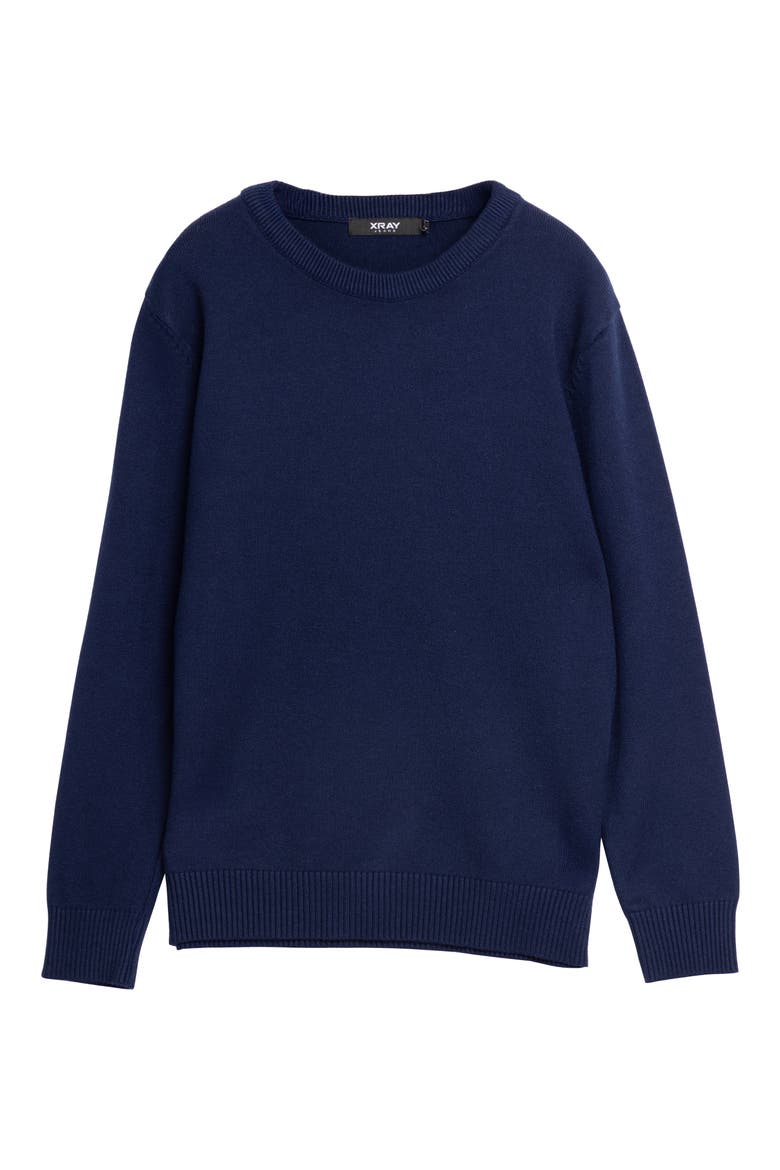 Kids' Basic Crew Neck Sweater, Main, color, NAVY