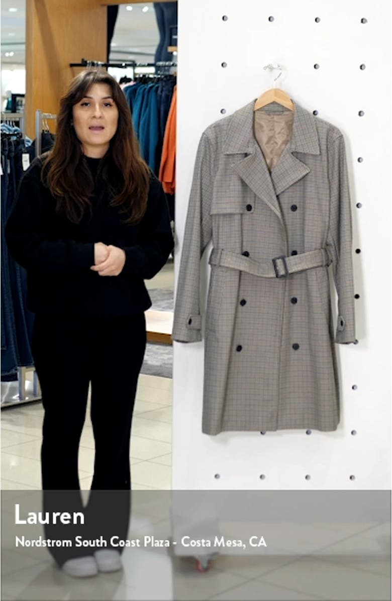 Houndstooth Double Breasted Trench Coat, sales video thumbnail