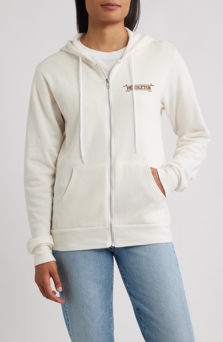 Pendleton Cowgirl Full Zip Graphic Hoodie, Alternate, color, Vintage White
