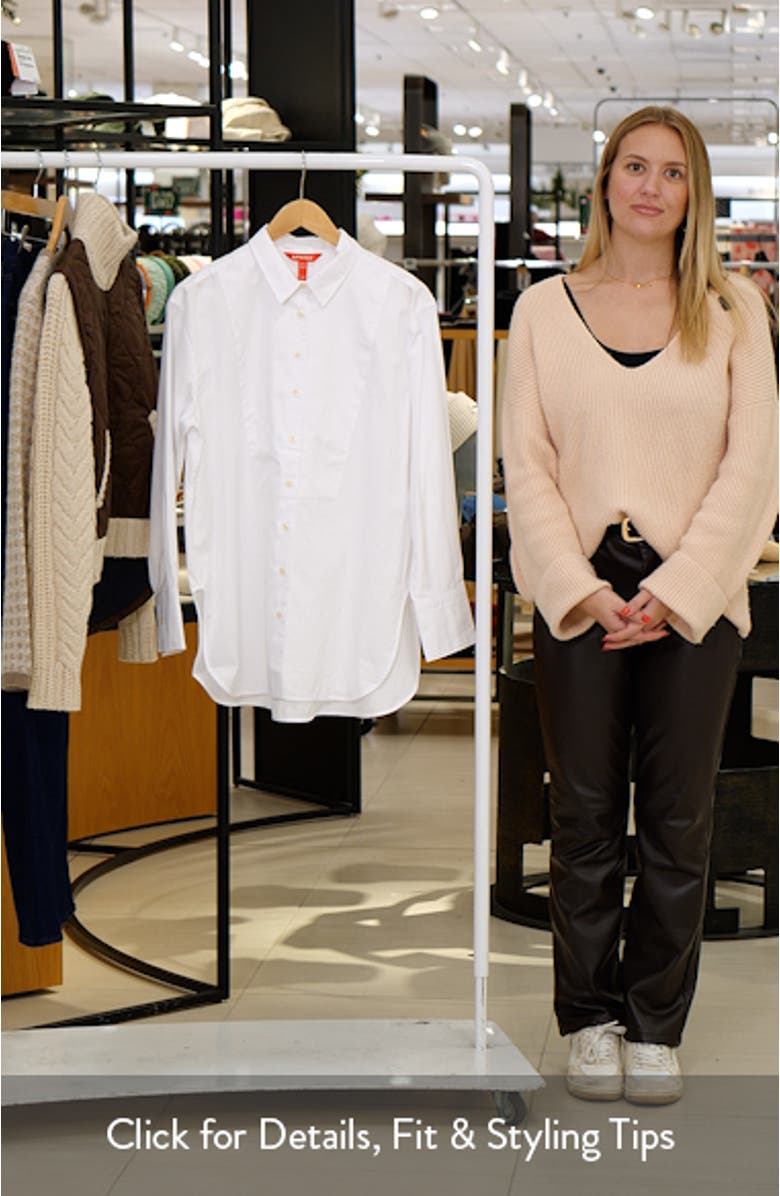 Bibbed Tuxedo Cotton Poplin Button-Up Shirt, sales video thumbnail