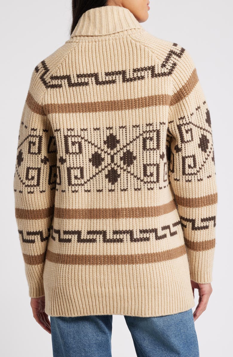 Pendleton Westerly Front Zip Long Wool Cardigan, Alternate, color,