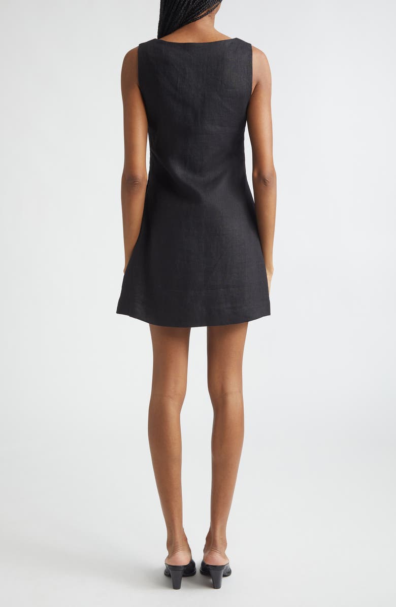 POSSE Alice Linen Minidress, Alternate, color, Black