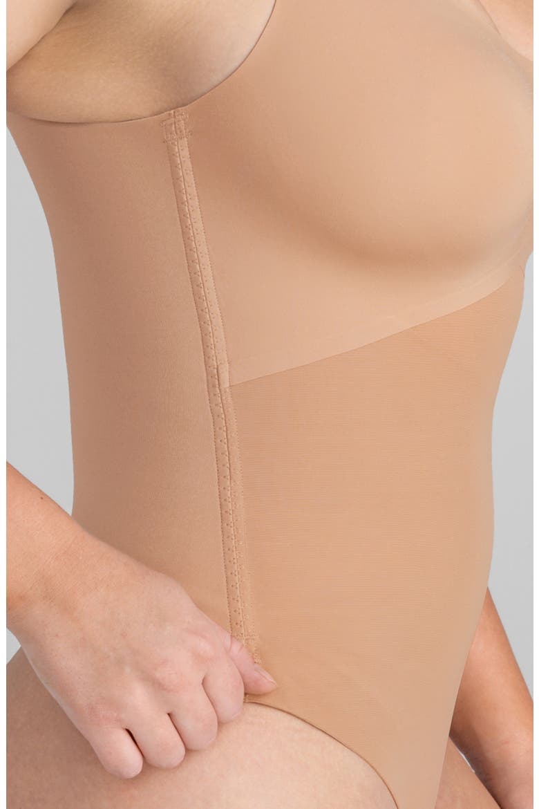 Cami Thong Bodysuit, Alternate, color, SAND