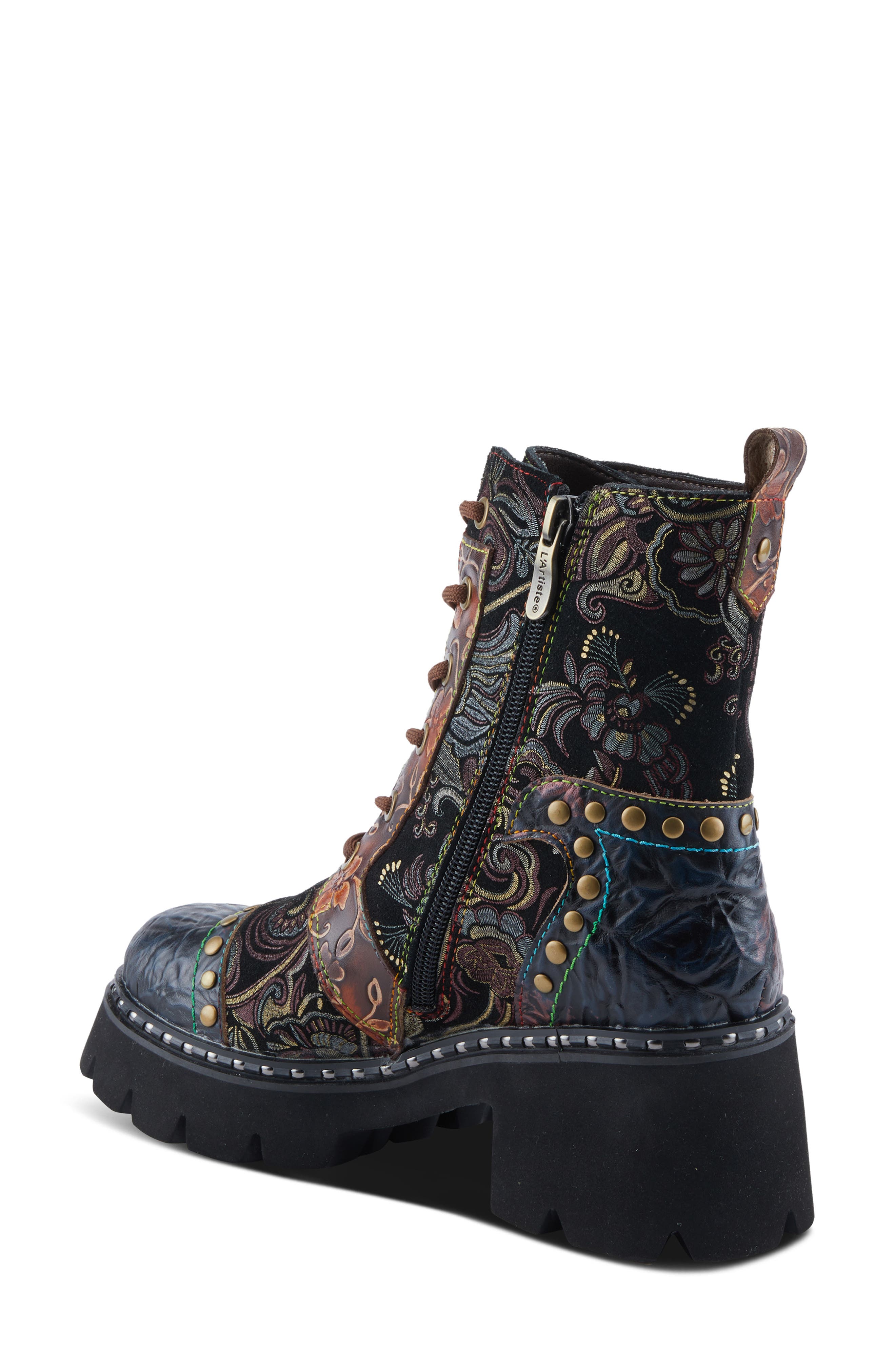L'Artiste by Spring Step Severity Combat Boot, Alternate, color, Brown Multi