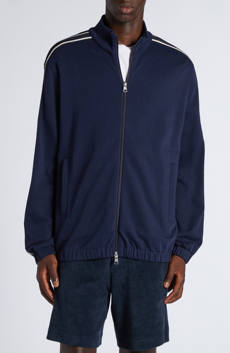 Moncler Track Jacket, Main, color, Navy