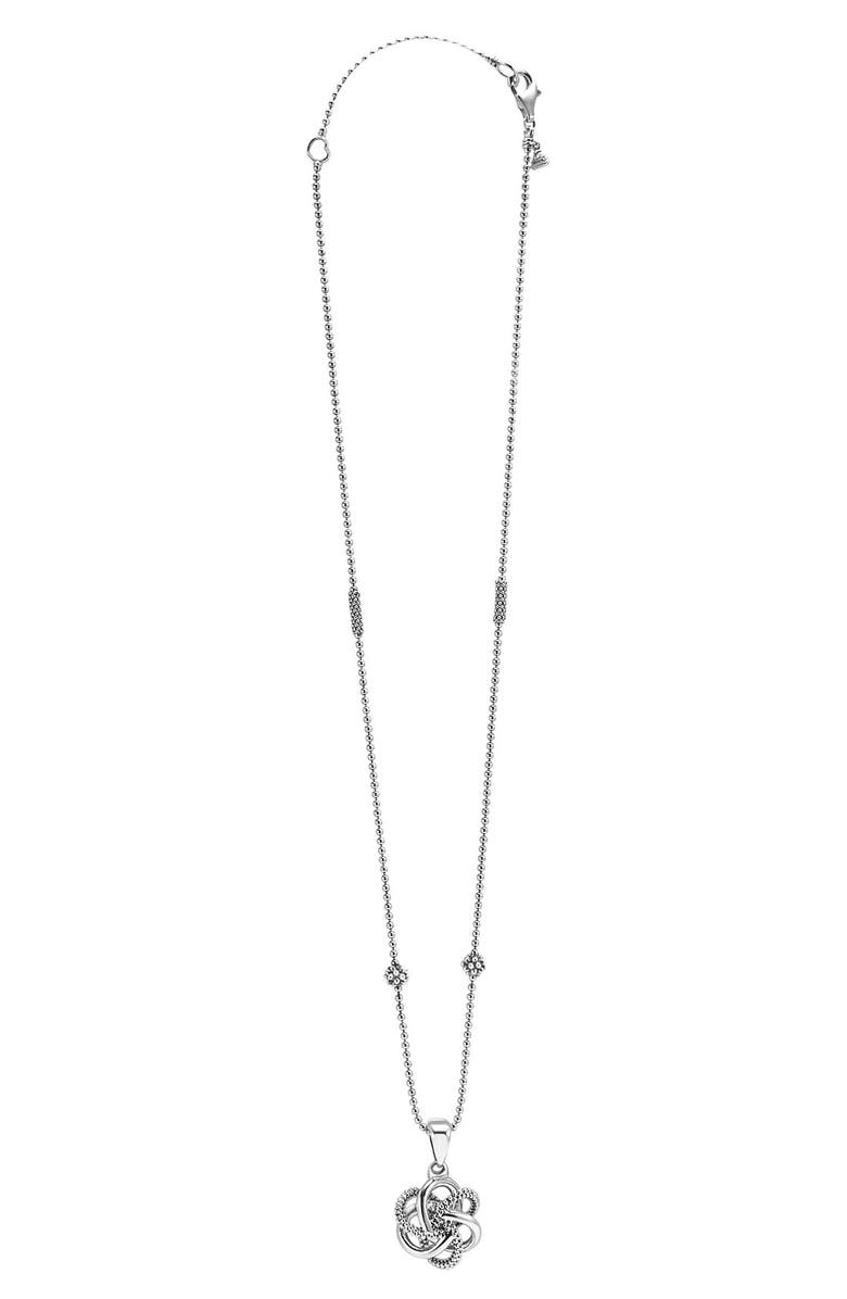 LAGOS Love Knot Pendant Necklace, Alternate, color, Sterling Silver