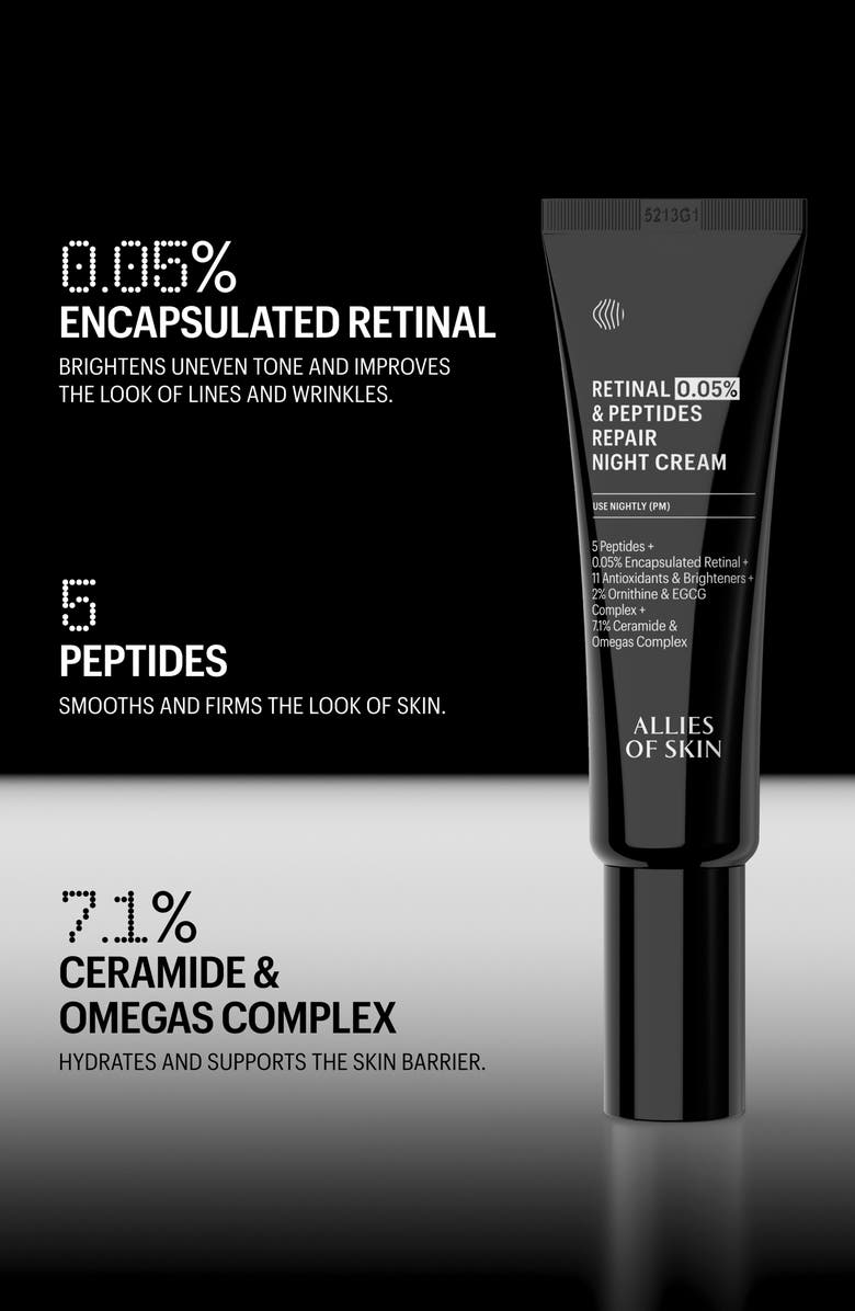 ALLIES OF SKIN Retinal 0.05% Peptides & Antioxidants Advanced Firming Daily Treatment, Alternate, color, 
