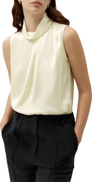 Lilysilk Women's Asymmetrical Sleeveless Cowl Neck Silk Top