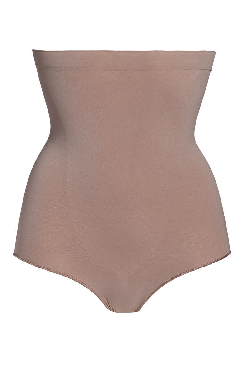 Sculpting High Waist Briefs, Alternate, color, UMBER