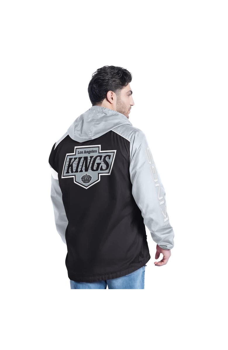 G-III SPORTS BY CARL BANKS Men's G-III Sports by Carl Banks Black/Silver Los Angeles Kings Lateral Half-Zip Hoodie Jacket, Alternate, color, Black