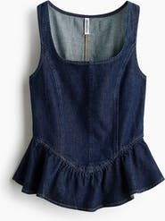 H&M Denim Peplum Top