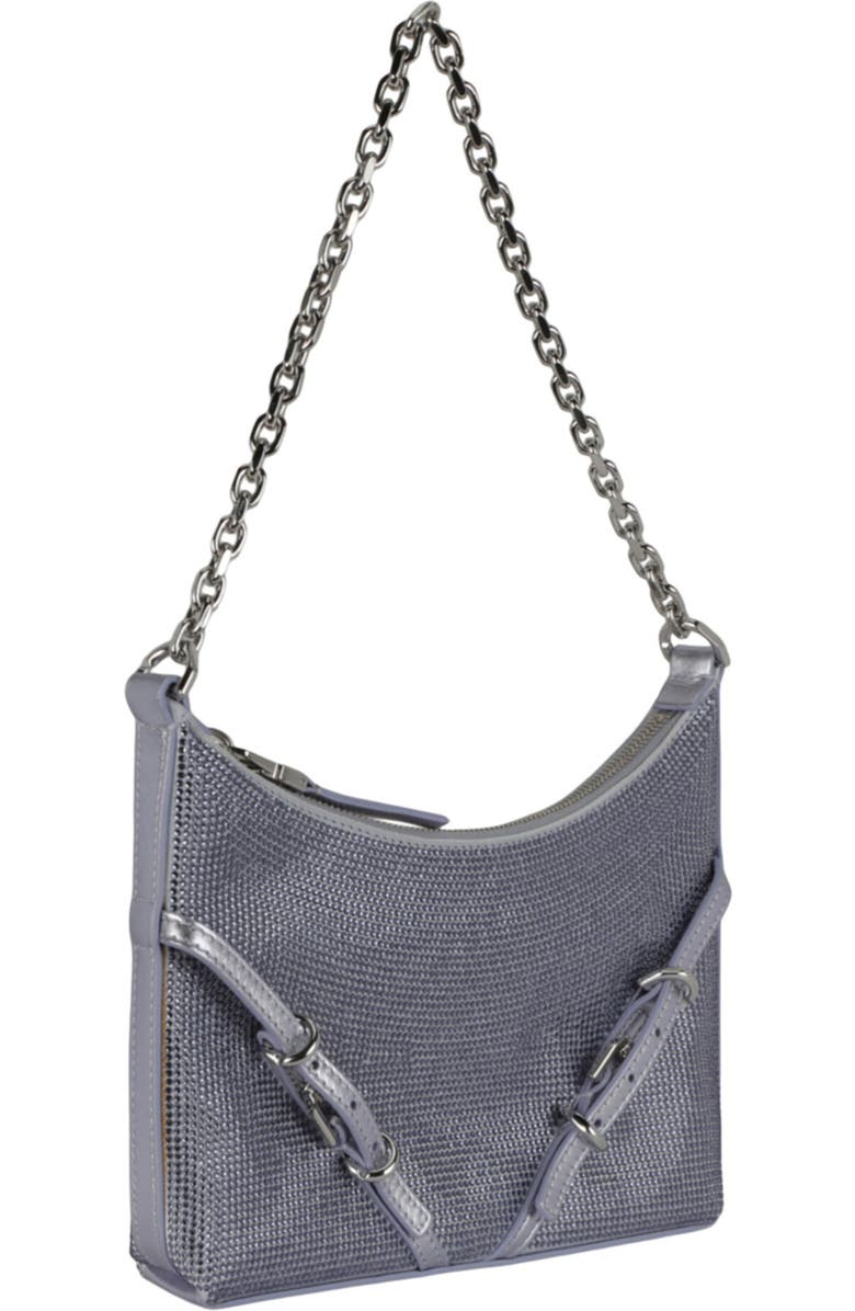 Givenchy Voyou Party Crystal Embellished Leather Shoulder Bag, Alternate, color, Lavender