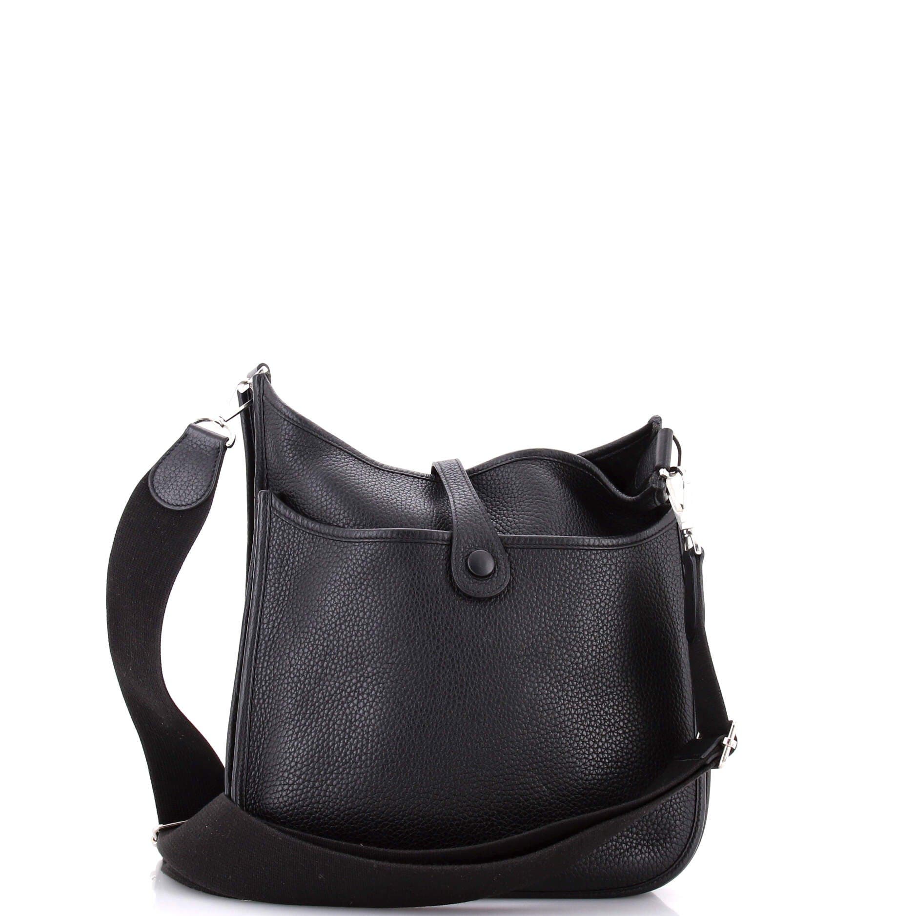 Pre-Owned Hermes Evelyne Bag Gen III Clemence PM, Alternate, color, Noir