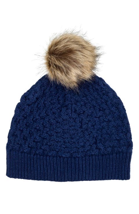 Faux Fur Pompom Beanie